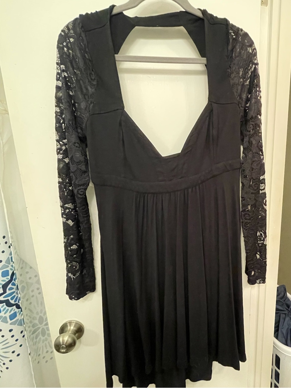 Anthropologie Black Lace Slip Dress - Picture 3 of 9